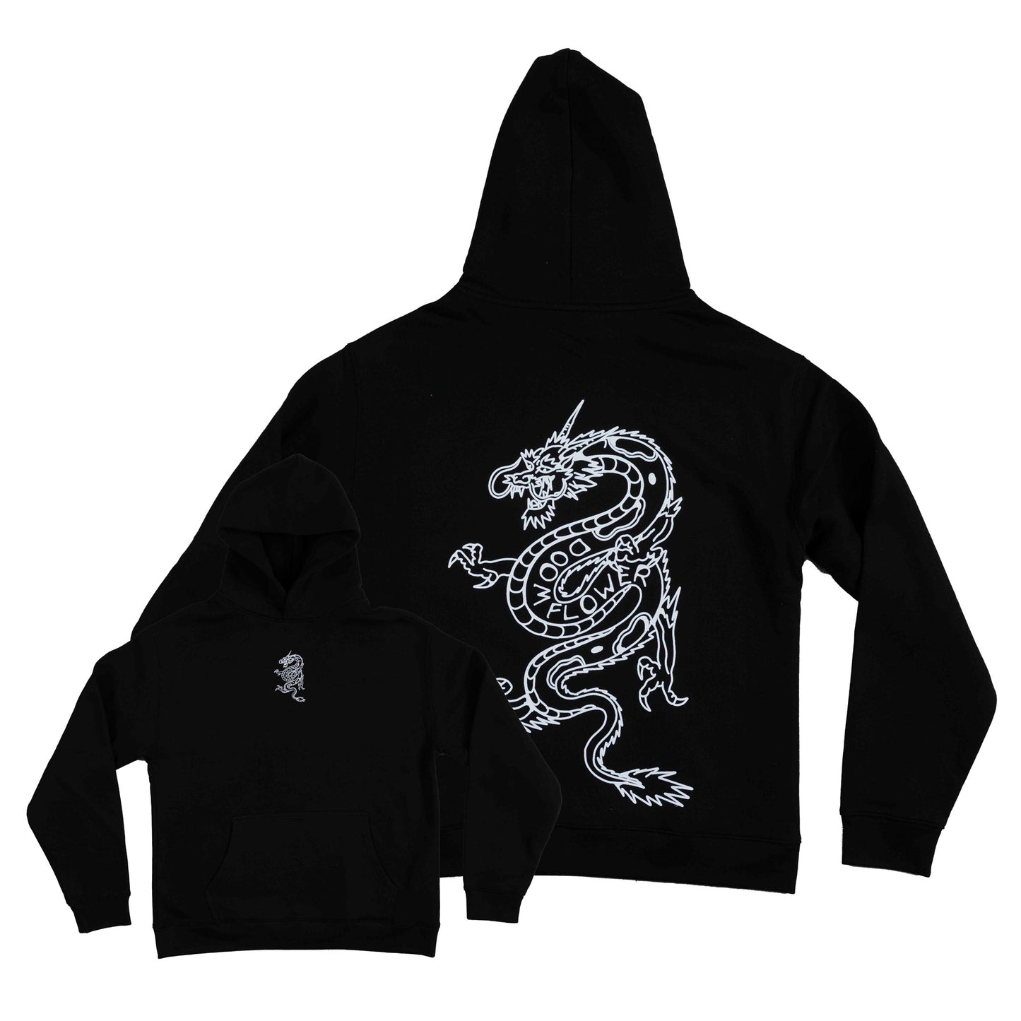 Black Relaxed Dragon Hoodie